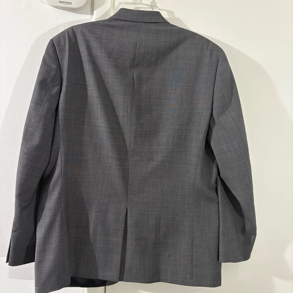 CHAPS Mens Suit Jacket Sport Coat Blazer Size 44R Gray Wool Blend Classic Office - Picture 2 of 12